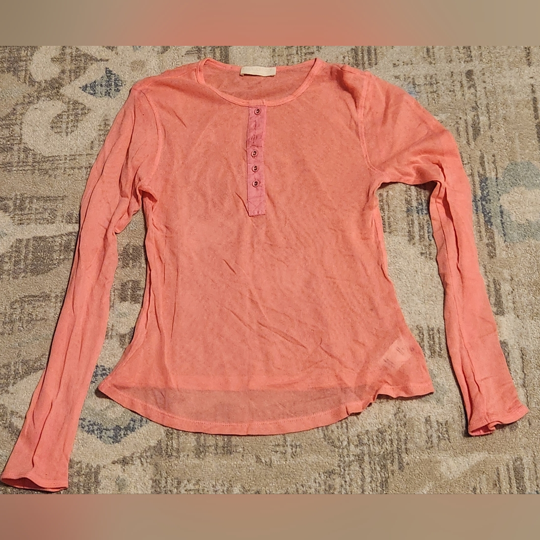 Ulla Johnson Johanna L/S Top. Coral. Size Med. Euc